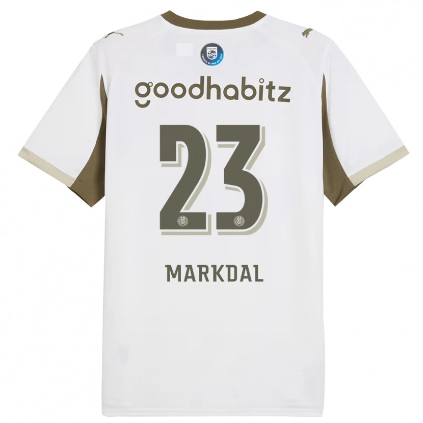 Danxen Män Mikkel Markdal #23 Vit Grå Tredjesatsen Matchtröjor 2025/26 Tröjor T-Tröja