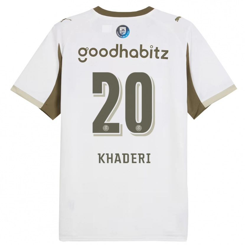 Danxen Män Benjamin Khaderi #20 Vit Grå Tredjesatsen Matchtröjor 2025/26 Tröjor T-Tröja