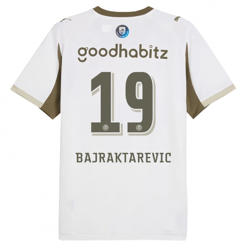 Danxen Män Esmir Bajraktarević #19 Vit Grå Tredjesatsen Matchtröjor 2025/26 Tröjor T-Tröja