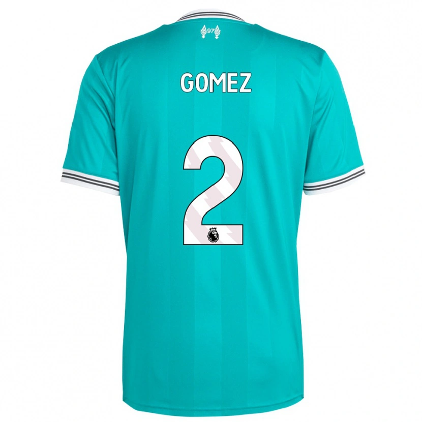 Danxen Män Joe Gomez #2 Grön Vit Tredjesatsen Matchtröjor 2025/26 Tröjor T-Tröja