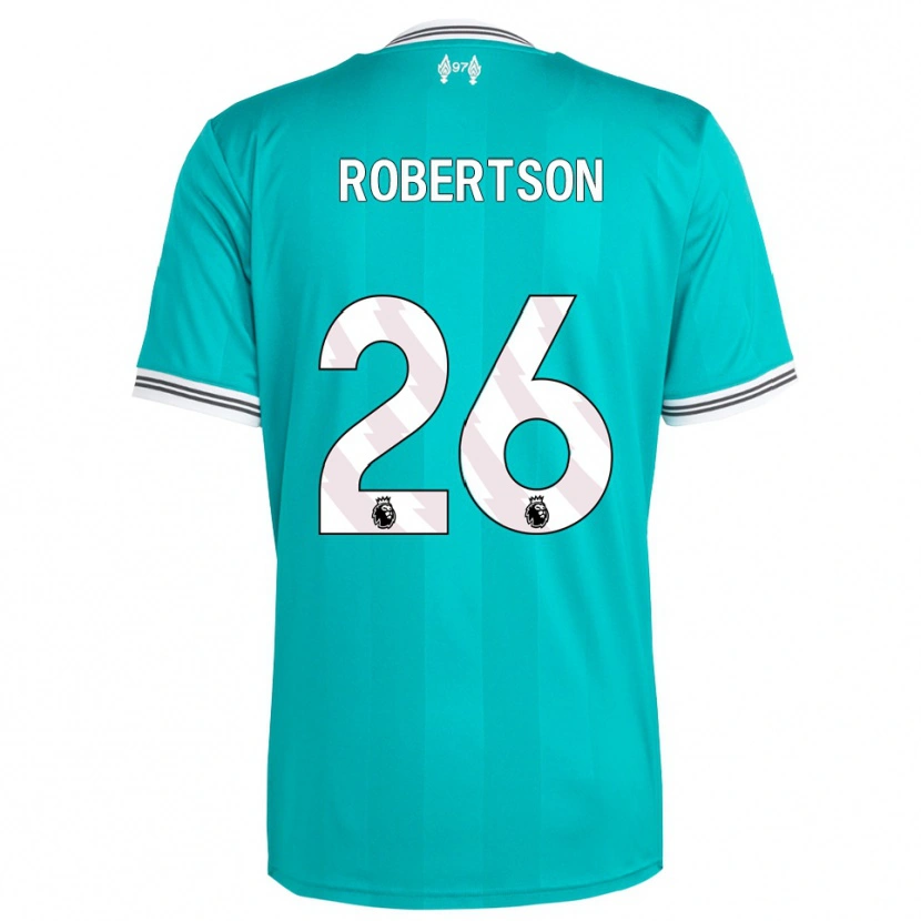 Danxen Män Andrew Robertson #26 Grön Vit Tredjesatsen Matchtröjor 2025/26 Tröjor T-Tröja