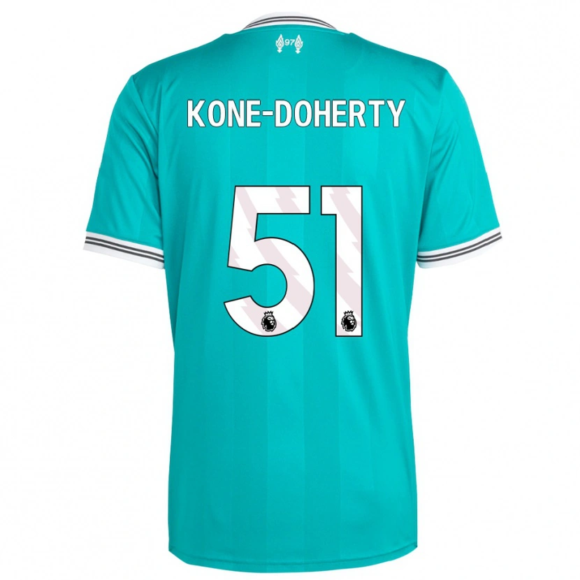 Danxen Män Trent Kone-Doherty #51 Grön Vit Tredjesatsen Matchtröjor 2025/26 Tröjor T-Tröja