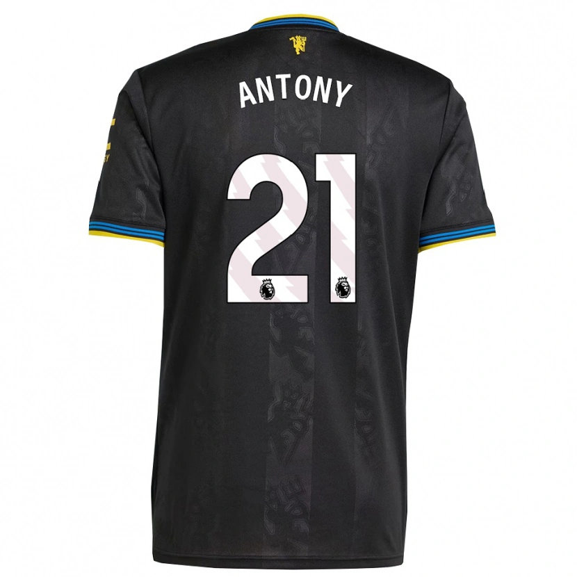 Danxen Män Antony #21 Svart Gul Blå Tredjesatsen Matchtröjor 2025/26 Tröjor T-Tröja