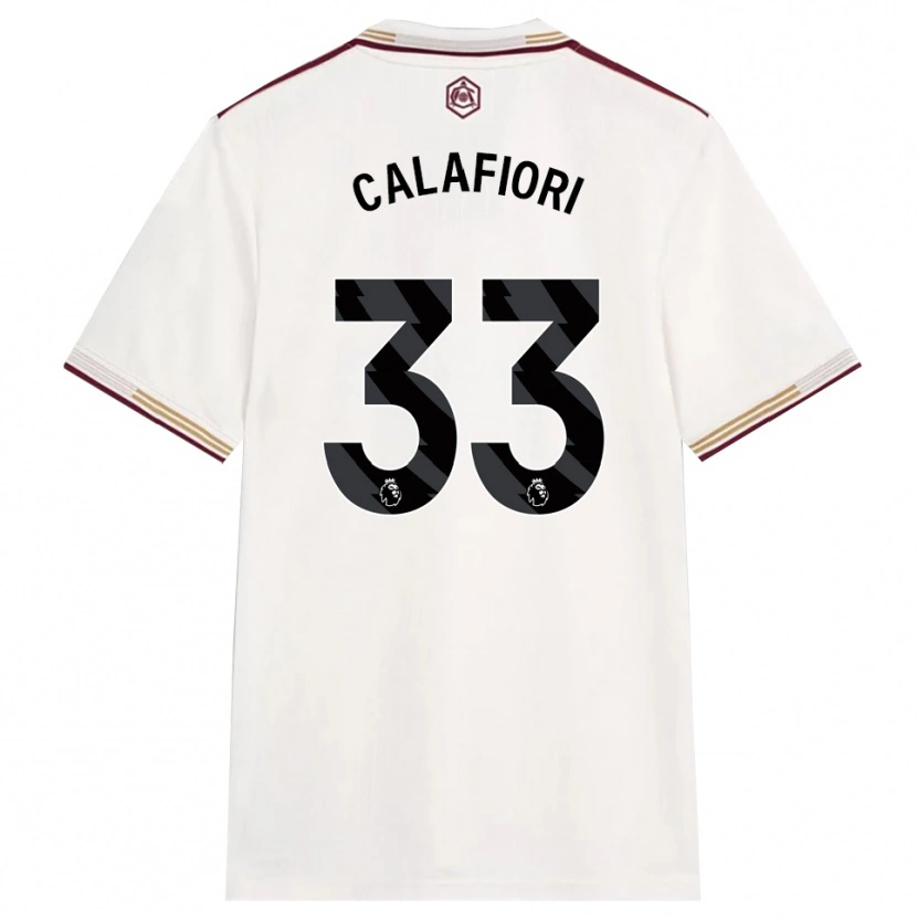 Danxen Män Riccardo Calafiori #33 Benvit Vinröd Tredjesatsen Matchtröjor 2025/26 Tröjor T-Tröja