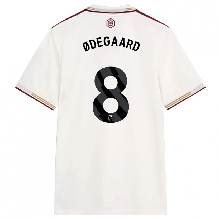 Danxen Män Martin Ødegaard #8 Benvit Vinröd Tredjesatsen Matchtröjor 2025/26 Tröjor T-Tröja