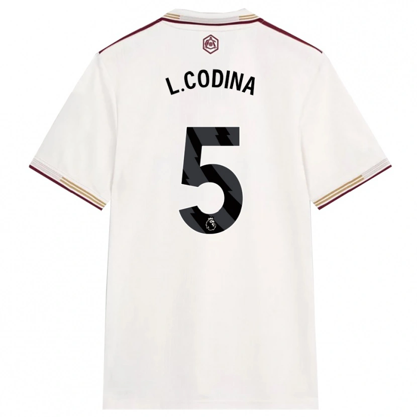 Danxen Män Laia Codina #5 Benvit Vinröd Tredjesatsen Matchtröjor 2025/26 Tröjor T-Tröja
