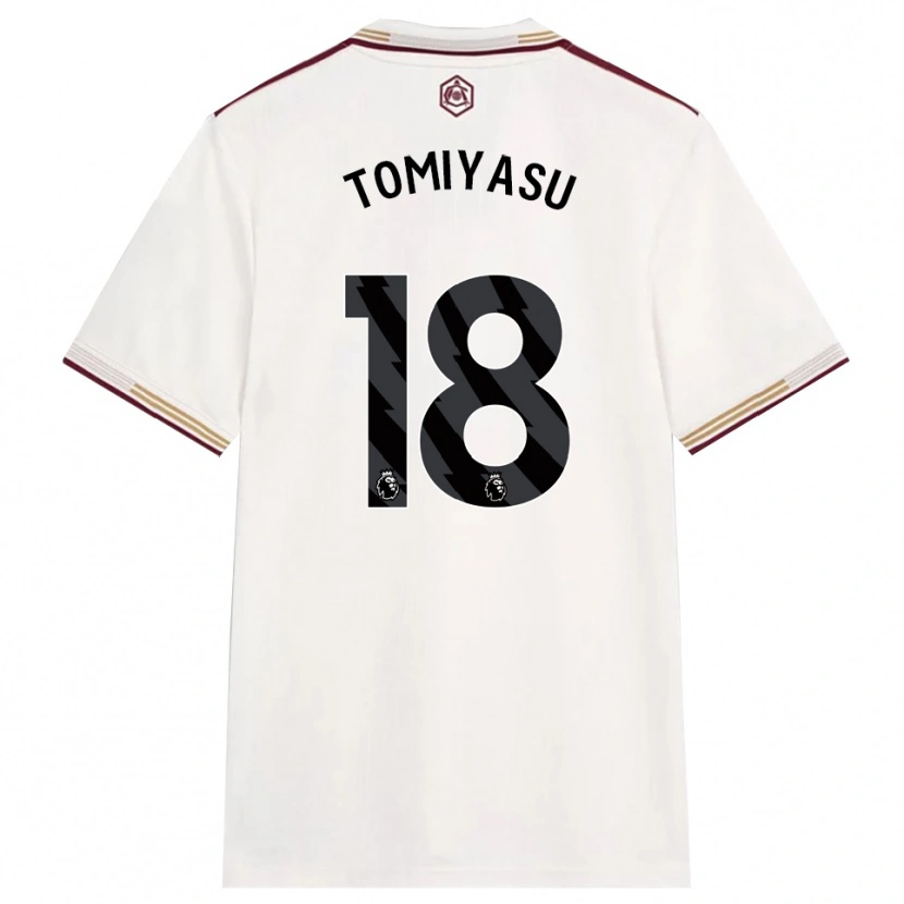 Danxen Män Takehiro Tomiyasu #18 Benvit Vinröd Tredjesatsen Matchtröjor 2025/26 Tröjor T-Tröja