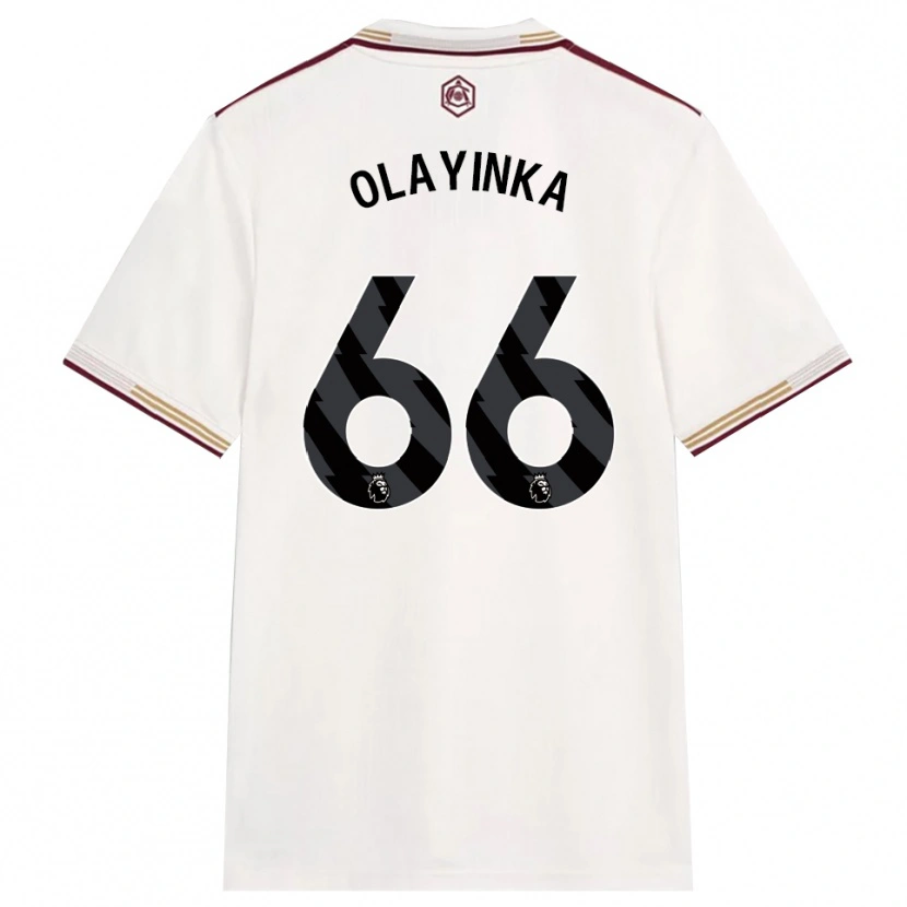 Danxen Män James Olayinka #66 Benvit Vinröd Tredjesatsen Matchtröjor 2025/26 Tröjor T-Tröja