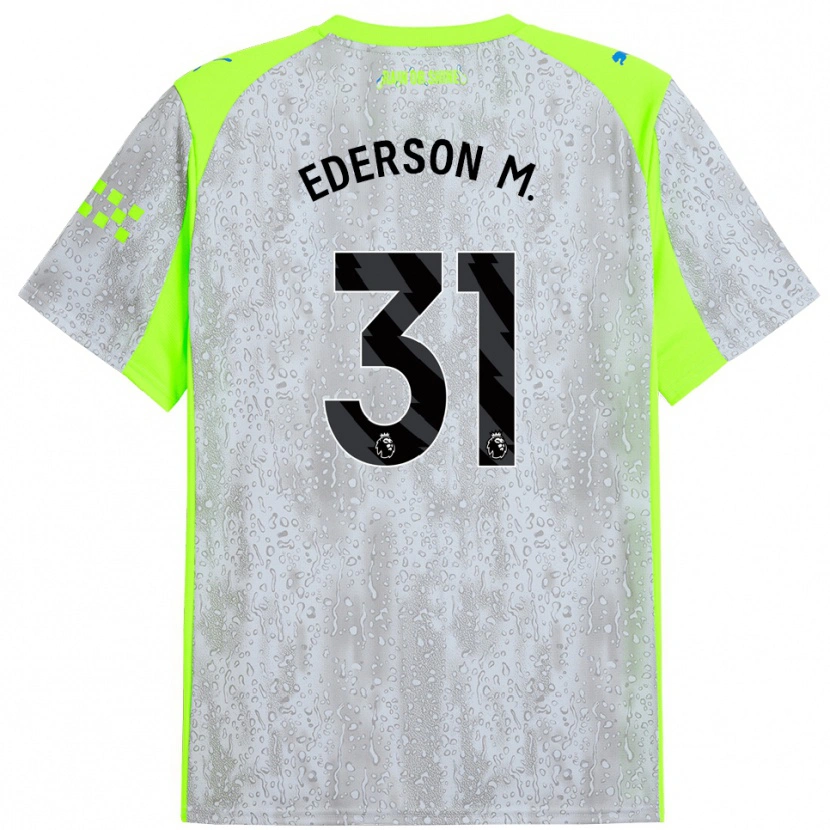 Danxen Män Ederson #31 Grå Gul Tredjesatsen Matchtröjor 2025/26 Tröjor T-Tröja