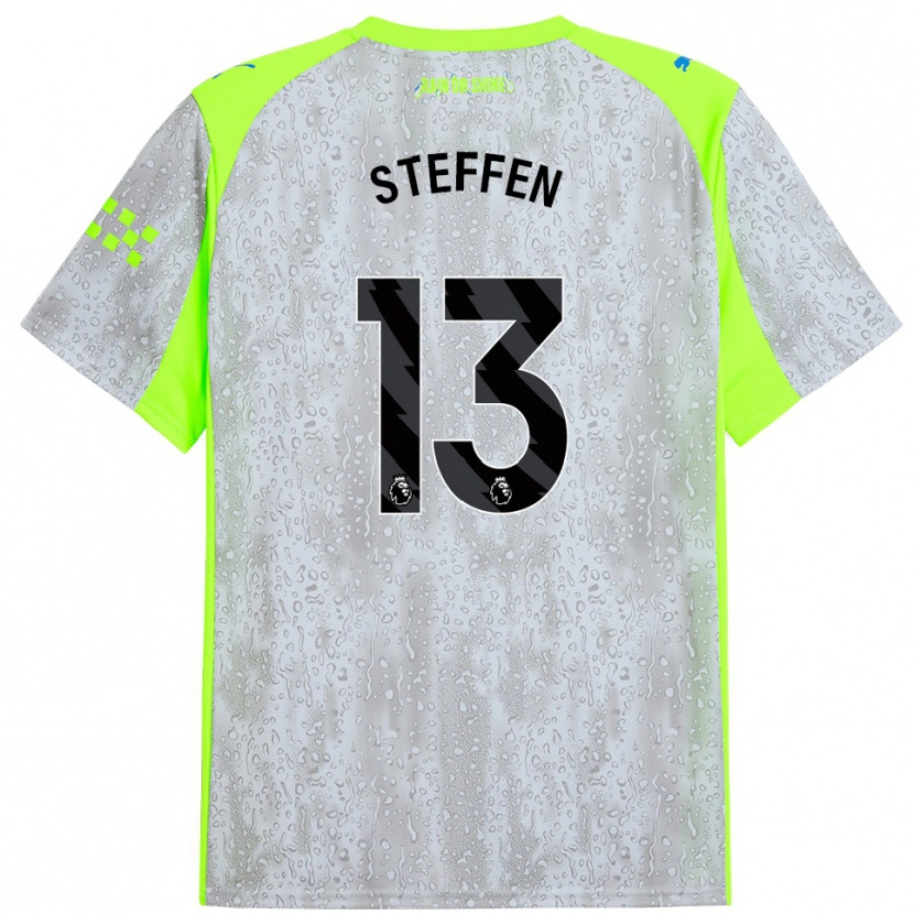 Danxen Män Zack Steffen #13 Grå Gul Tredjesatsen Matchtröjor 2025/26 Tröjor T-Tröja