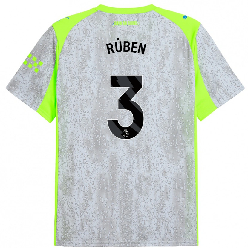 Danxen Män Rúben Dias #3 Grå Gul Tredjesatsen Matchtröjor 2025/26 Tröjor T-Tröja
