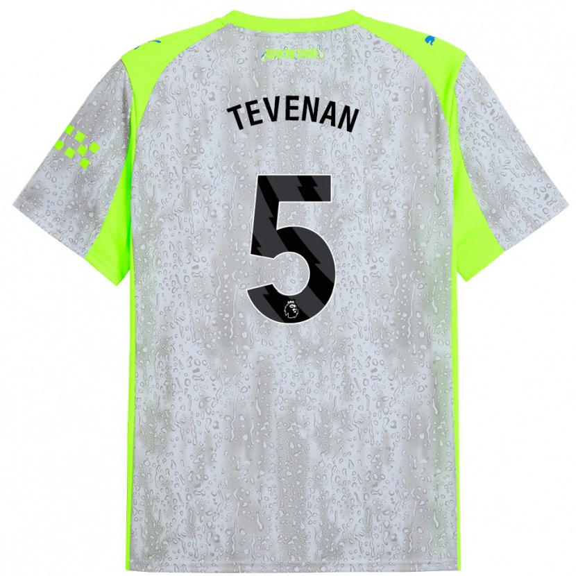 Danxen Män Oliver Tevenan #5 Grå Gul Tredjesatsen Matchtröjor 2025/26 Tröjor T-Tröja