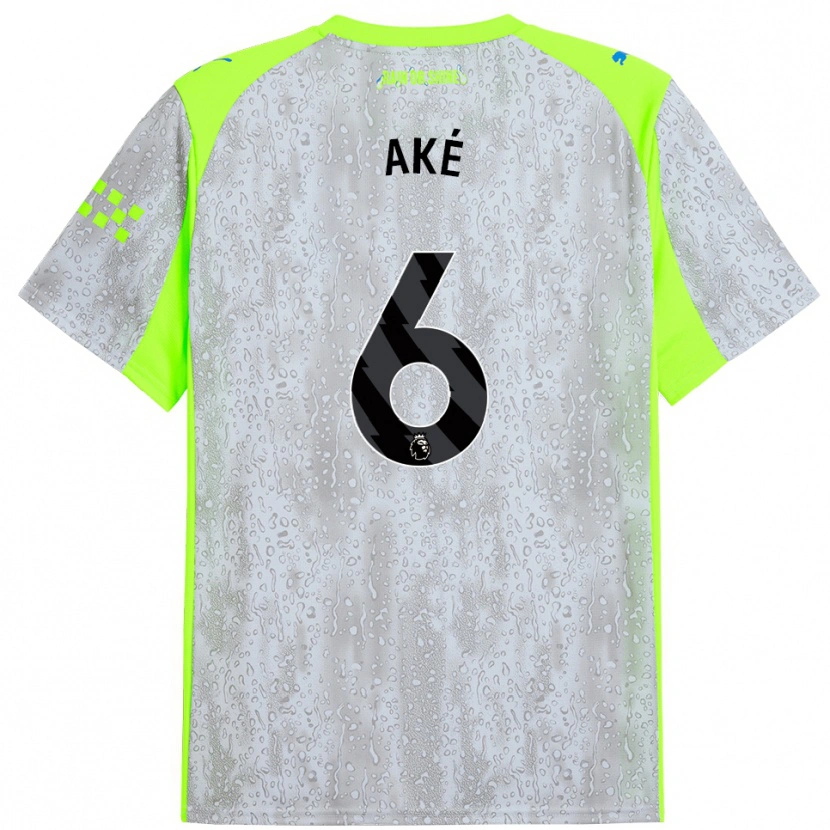 Danxen Män Nathan Aké #6 Grå Gul Tredjesatsen Matchtröjor 2025/26 Tröjor T-Tröja