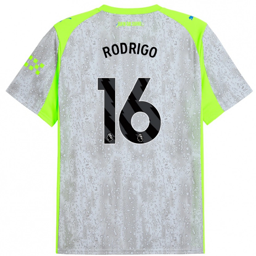 Danxen Män Rodri #16 Grå Gul Tredjesatsen Matchtröjor 2025/26 Tröjor T-Tröja
