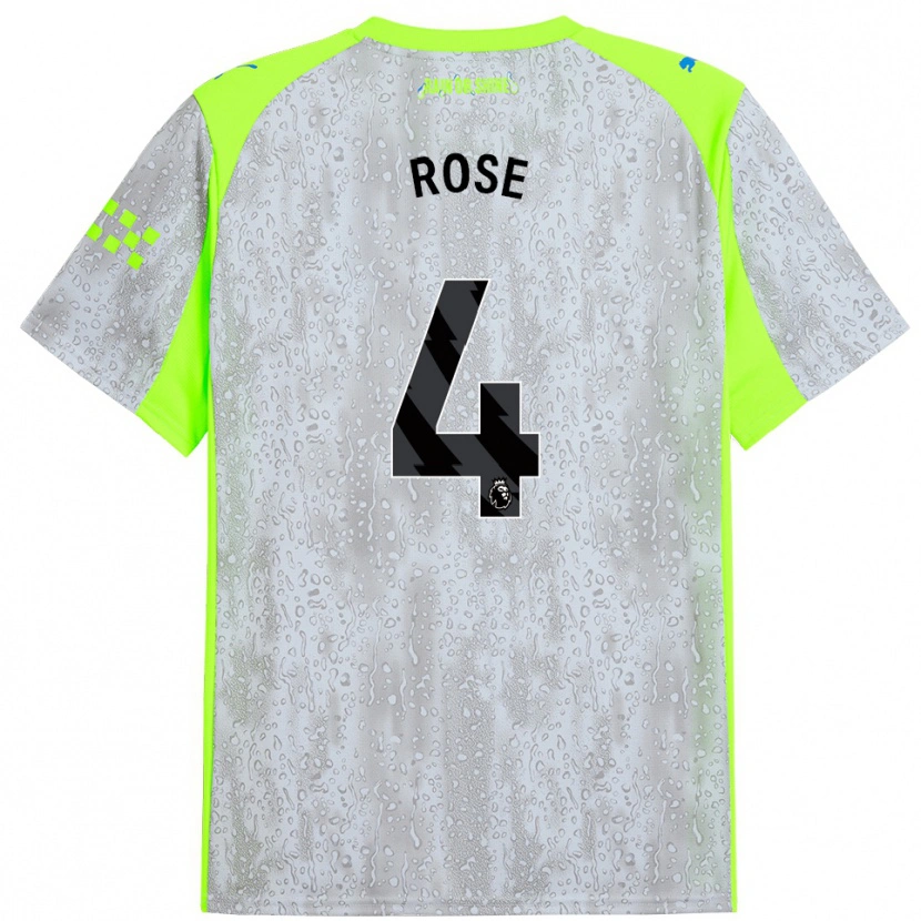 Danxen Män Jade Rose #4 Grå Gul Tredjesatsen Matchtröjor 2025/26 Tröjor T-Tröja