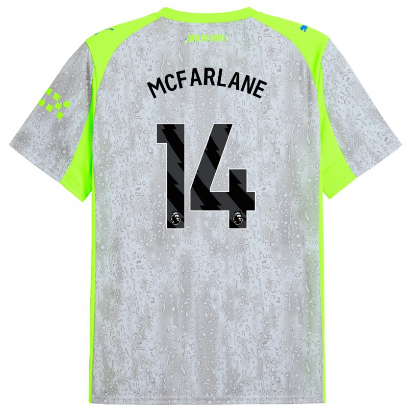Danxen Män Christian Mcfarlane #14 Grå Gul Tredjesatsen Matchtröjor 2025/26 Tröjor T-Tröja