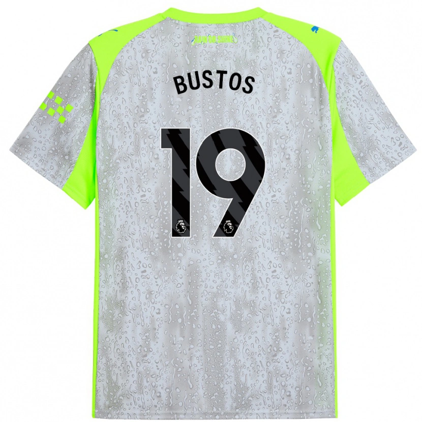 Danxen Män Nahuel Bustos #19 Grå Gul Tredjesatsen Matchtröjor 2025/26 Tröjor T-Tröja