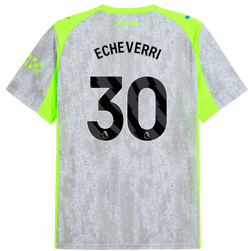 Danxen Män Claudio Echeverri #30 Grå Gul Tredjesatsen Matchtröjor 2025/26 Tröjor T-Tröja
