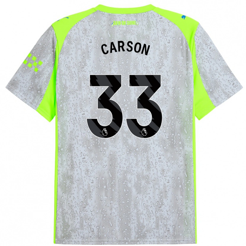 Danxen Män Scott Carson #33 Grå Gul Tredjesatsen Matchtröjor 2025/26 Tröjor T-Tröja
