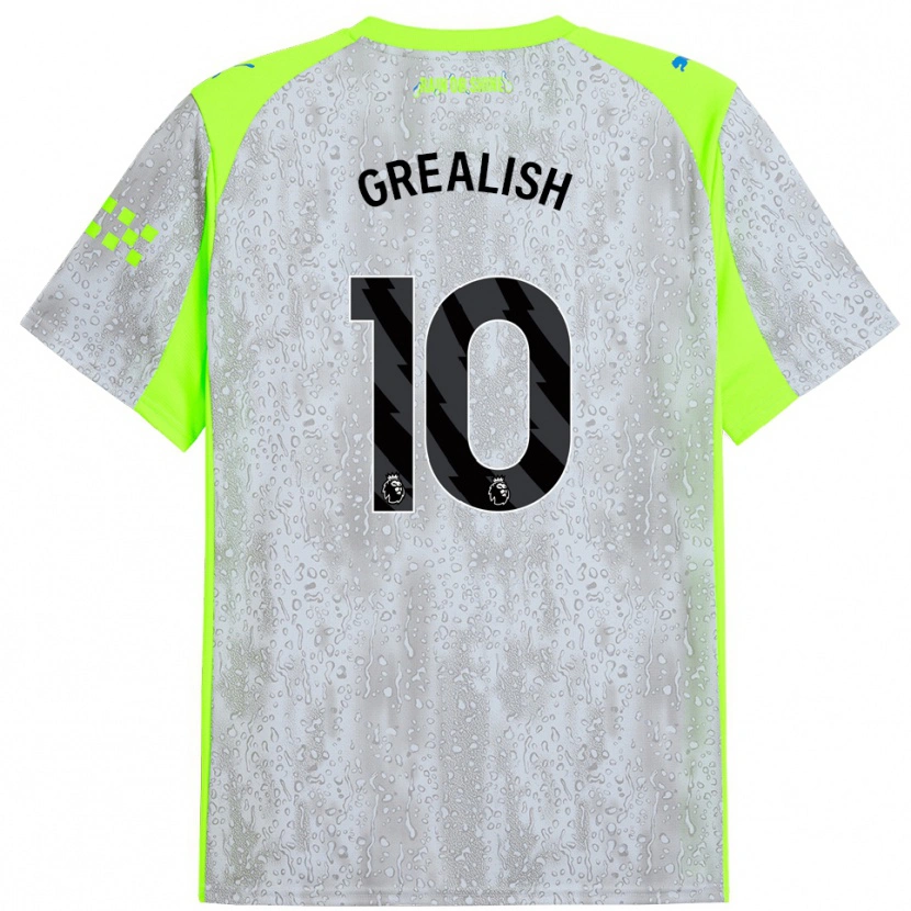 Danxen Män Jack Grealish #10 Grå Gul Tredjesatsen Matchtröjor 2025/26 Tröjor T-Tröja