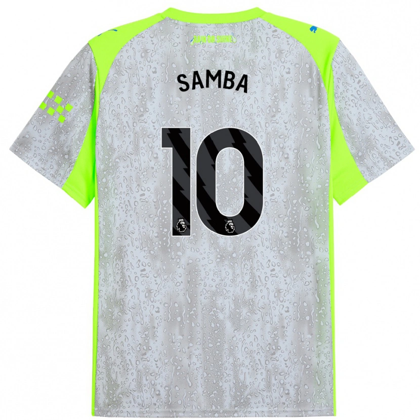 Danxen Män Tyrone Samba #10 Grå Gul Tredjesatsen Matchtröjor 2025/26 Tröjor T-Tröja