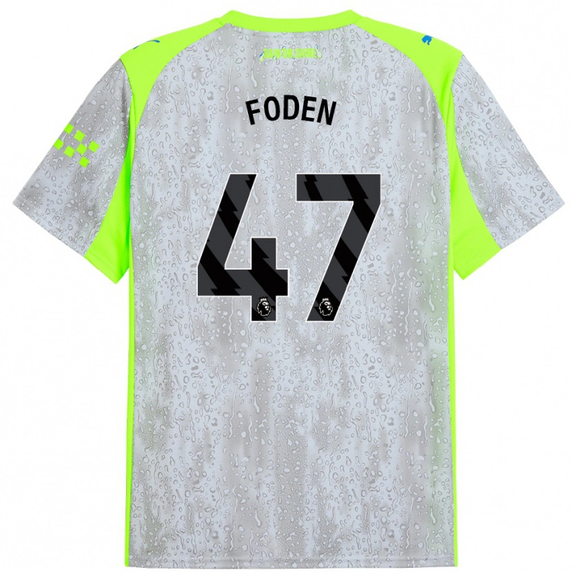 Danxen Män Phil Foden #47 Grå Gul Tredjesatsen Matchtröjor 2025/26 Tröjor T-Tröja