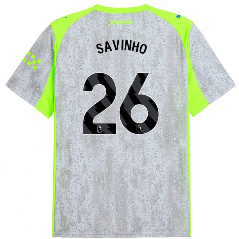 Danxen Män Savinho #26 Grå Gul Tredjesatsen Matchtröjor 2025/26 Tröjor T-Tröja