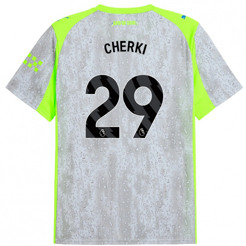Danxen Män Rayan Cherki #29 Grå Gul Tredjesatsen Matchtröjor 2025/26 Tröjor T-Tröja