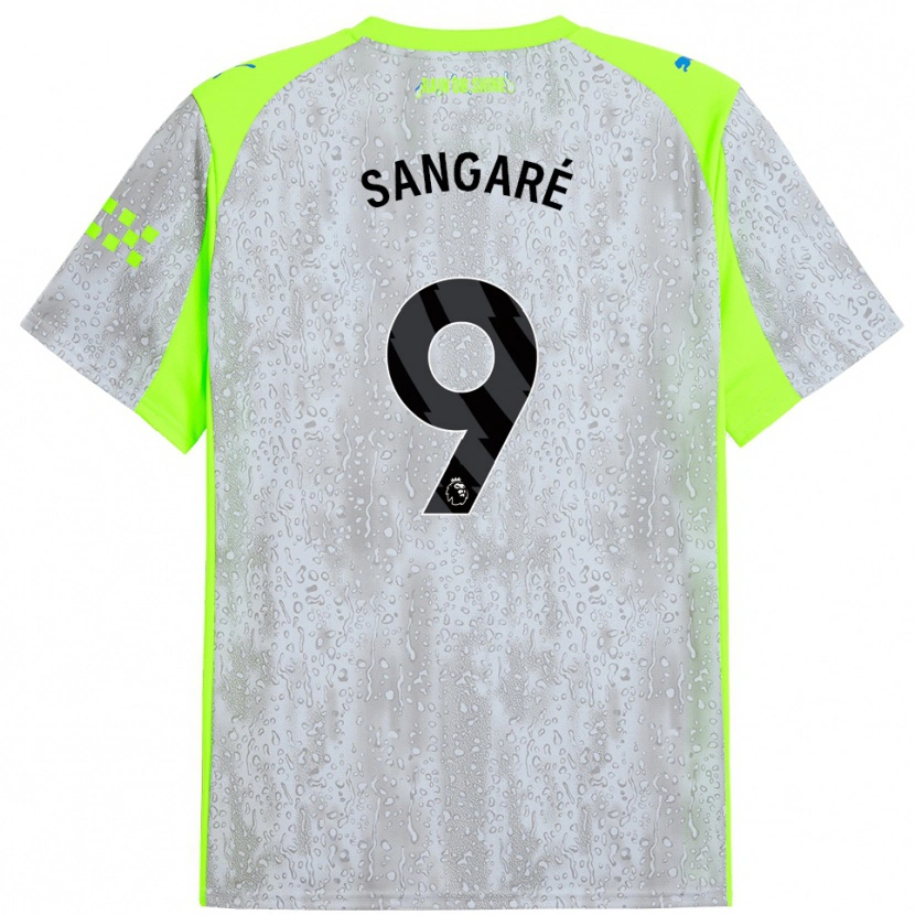 Danxen Män Mahamadou Sangaré #9 Grå Gul Tredjesatsen Matchtröjor 2025/26 Tröjor T-Tröja