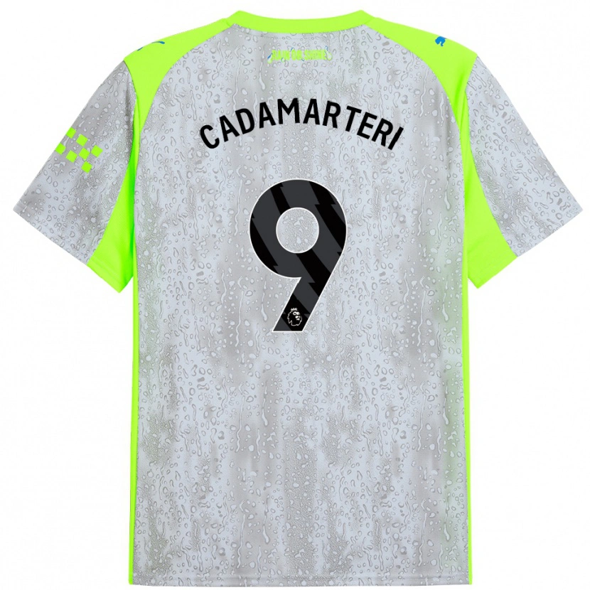 Danxen Män Caelan Cadamarteri #9 Grå Gul Tredjesatsen Matchtröjor 2025/26 Tröjor T-Tröja