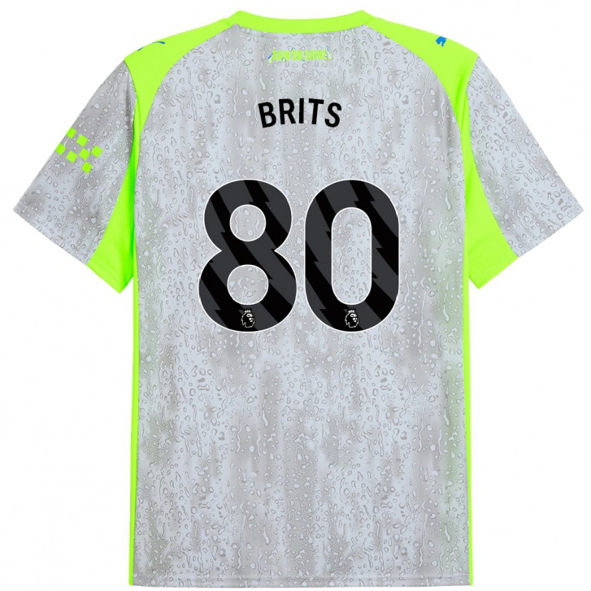 Danxen Män Spike Brits #80 Grå Gul Tredjesatsen Matchtröjor 2025/26 Tröjor T-Tröja