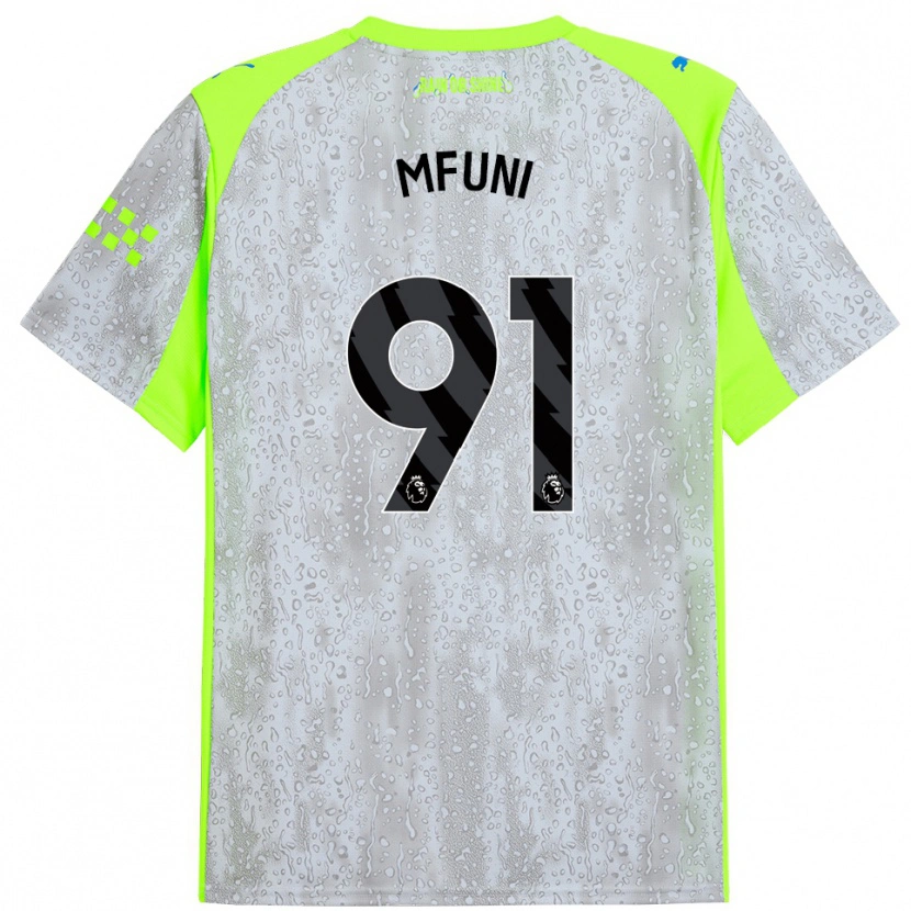 Danxen Män Stephen Mfuni #91 Grå Gul Tredjesatsen Matchtröjor 2025/26 Tröjor T-Tröja