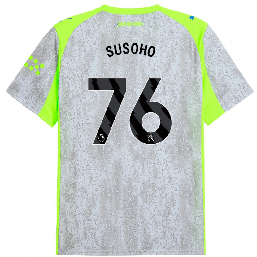 Danxen Män Mahamadou Susoho #76 Grå Gul Tredjesatsen Matchtröjor 2025/26 Tröjor T-Tröja