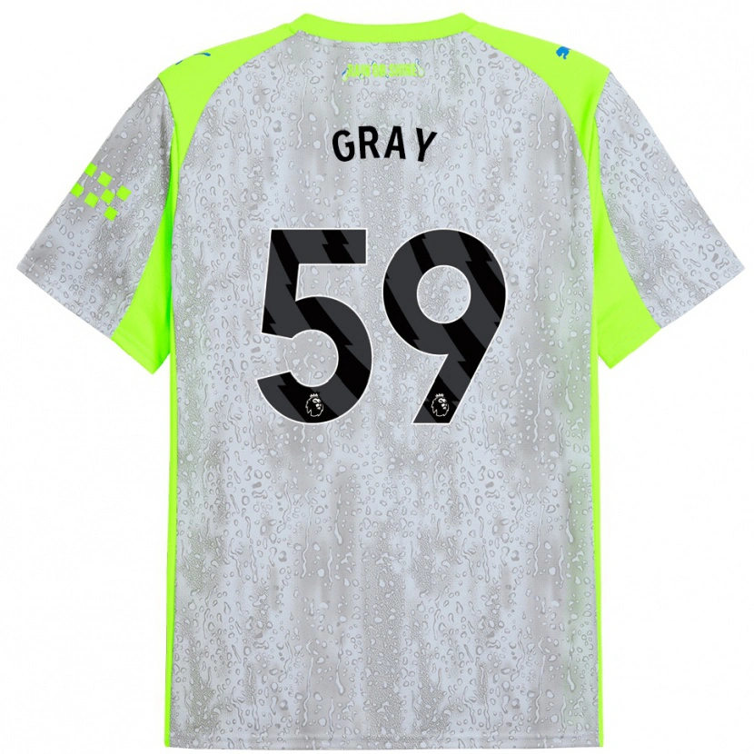 Danxen Män Charlie Gray #59 Grå Gul Tredjesatsen Matchtröjor 2025/26 Tröjor T-Tröja