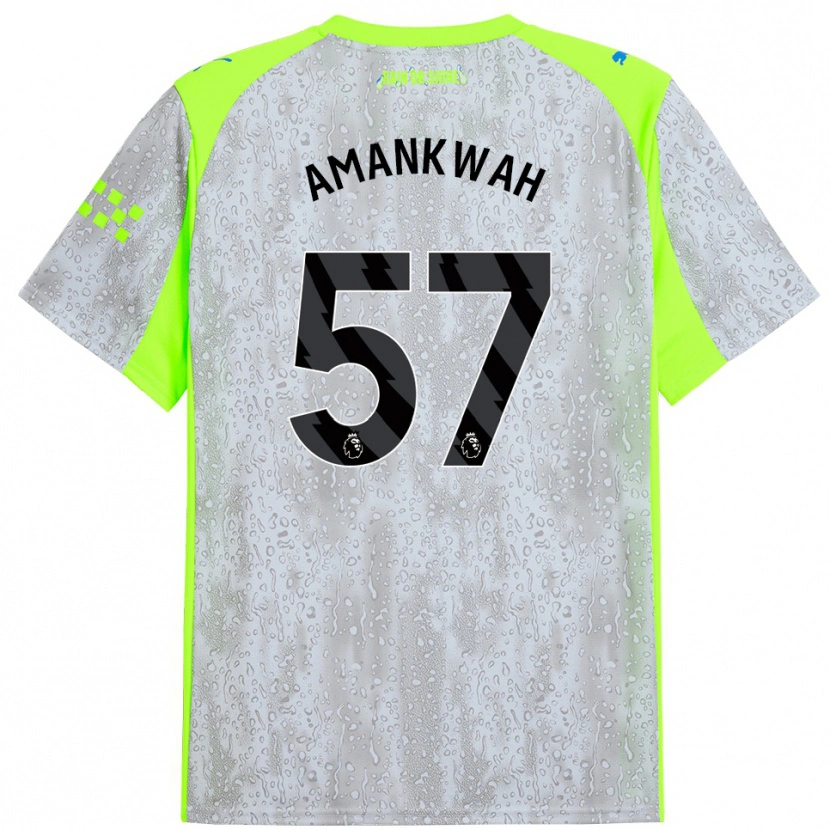 Danxen Män Yeboah Amankwah #57 Grå Gul Tredjesatsen Matchtröjor 2025/26 Tröjor T-Tröja