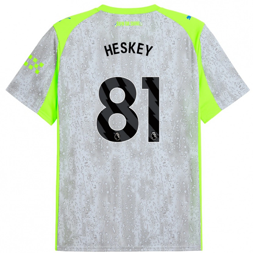 Danxen Män Jaden Heskey #81 Grå Gul Tredjesatsen Matchtröjor 2025/26 Tröjor T-Tröja