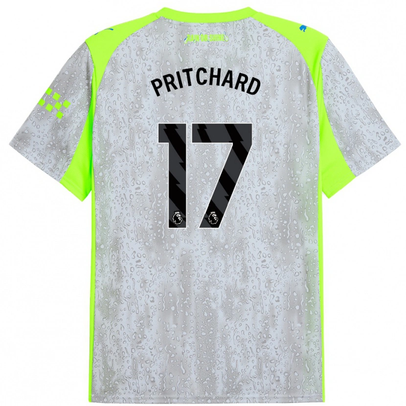 Danxen Män Poppy Pritchard #17 Grå Gul Tredjesatsen Matchtröjor 2025/26 Tröjor T-Tröja