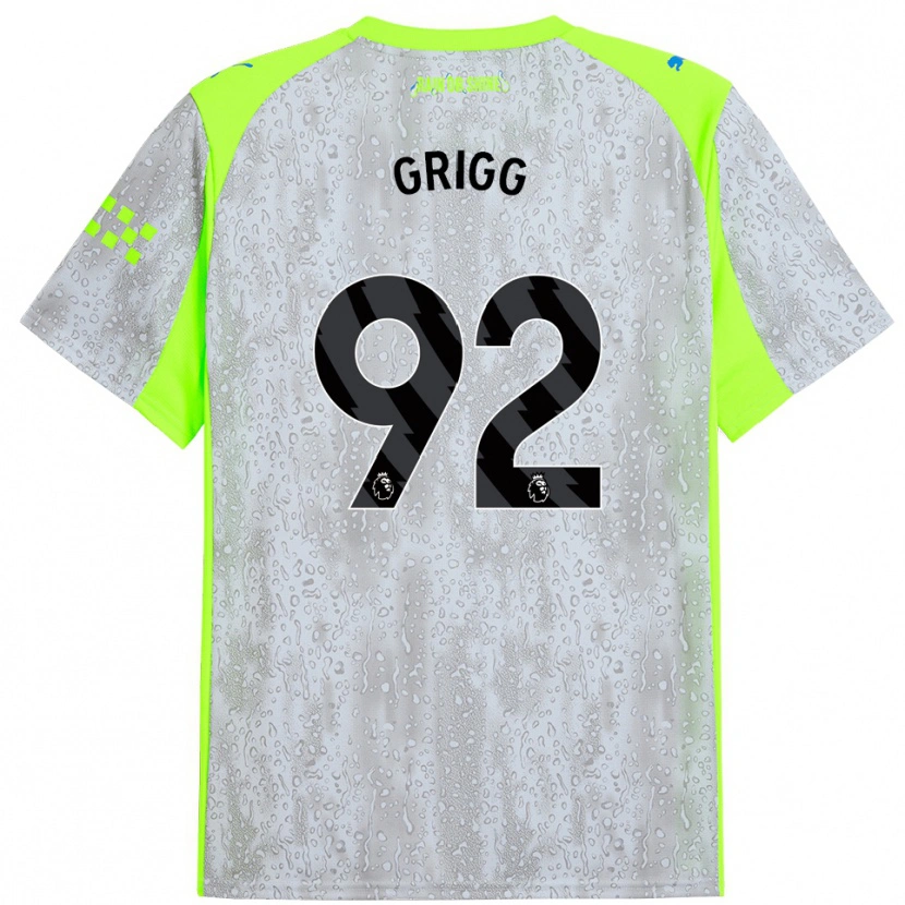 Danxen Män Finley Grigg #92 Grå Gul Tredjesatsen Matchtröjor 2025/26 Tröjor T-Tröja