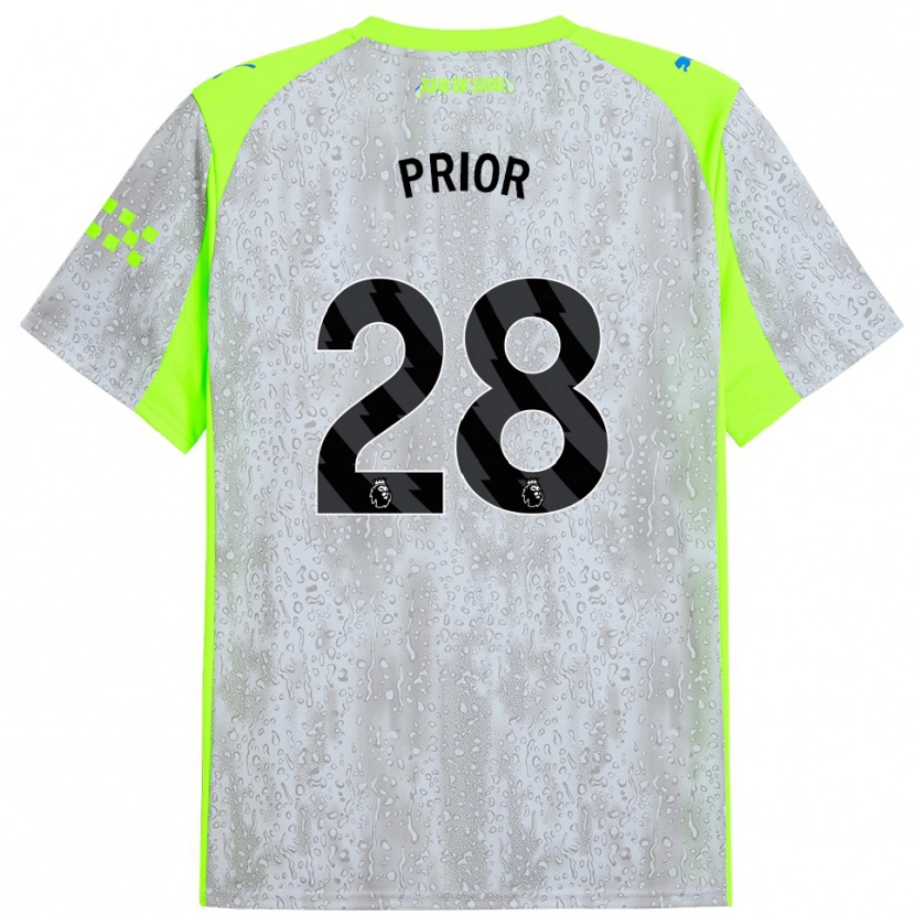 Danxen Män Gracie Prior #28 Grå Gul Tredjesatsen Matchtröjor 2025/26 Tröjor T-Tröja