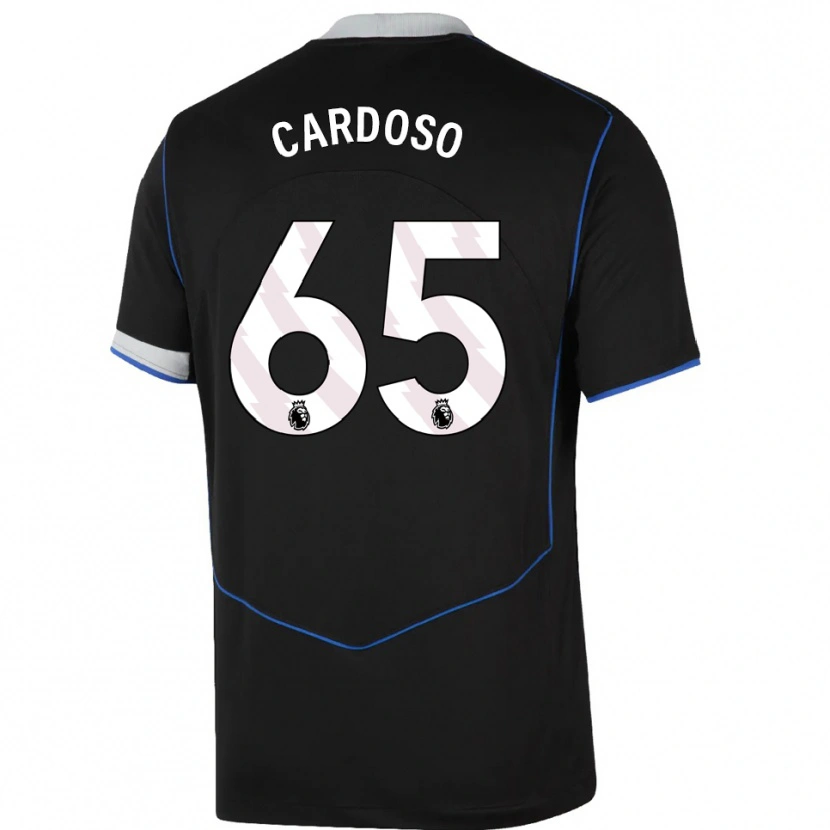 Danxen Män Leo Cardoso #65 Svart Blå Silver Tredjesatsen Matchtröjor 2025/26 Tröjor T-Tröja