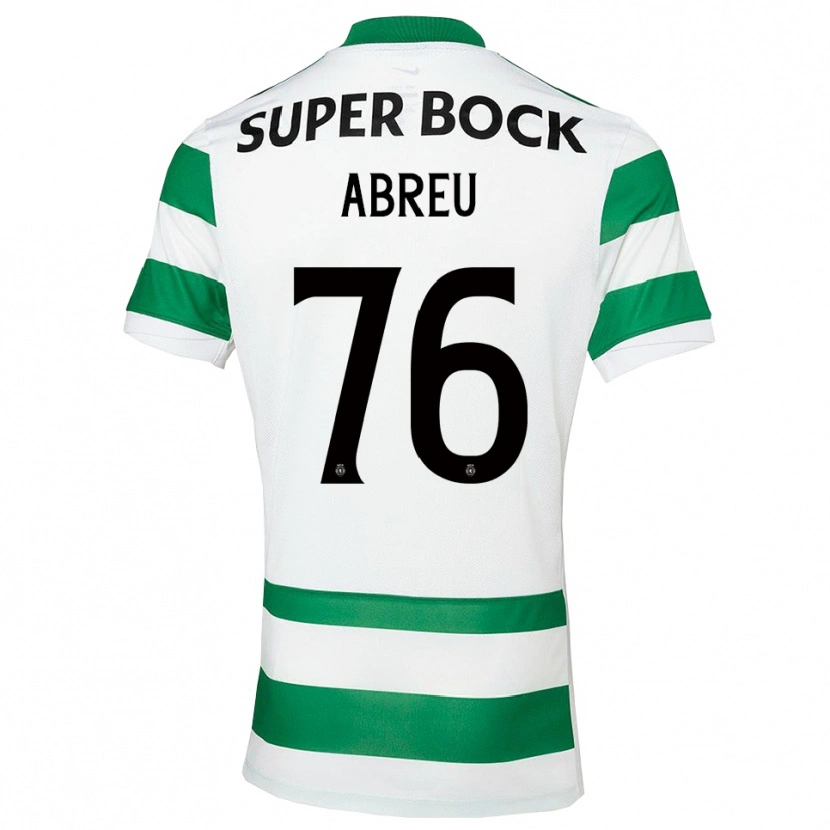Danxen Kvinnor Diogo Abreu #76 Grön Vit Hemmatröja Matchtröjor 2025/26 Tröjor T-Tröja