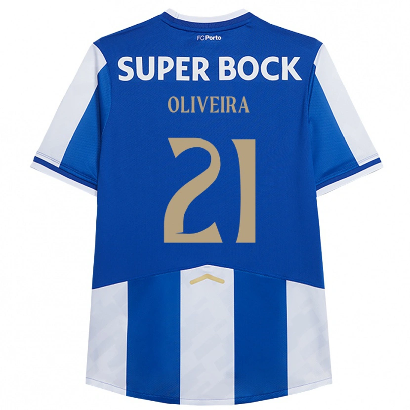 Danxen Kvinnor Gonçalo Oliveira #21 Blå Vit Hemmatröja Matchtröjor 2025/26 Tröjor T-Tröja