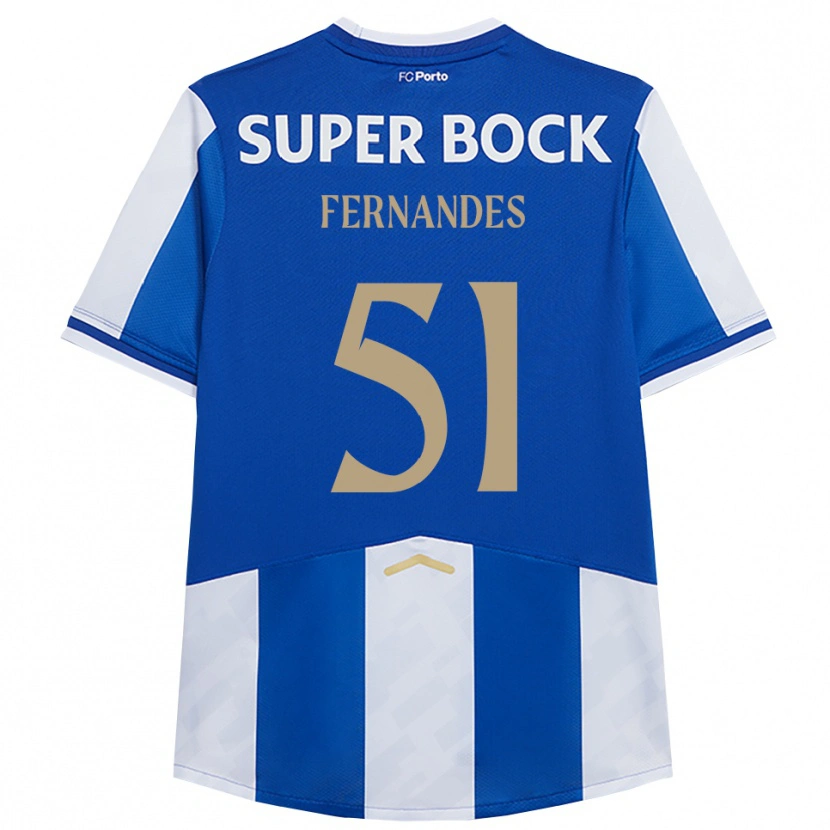Danxen Kvinnor Diogo Fernandes #51 Blå Vit Hemmatröja Matchtröjor 2025/26 Tröjor T-Tröja