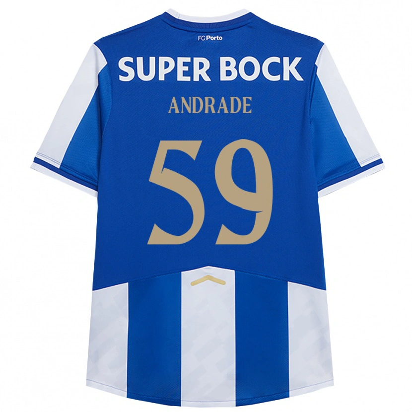 Danxen Kvinnor Tiago Andrade #59 Blå Vit Hemmatröja Matchtröjor 2025/26 Tröjor T-Tröja