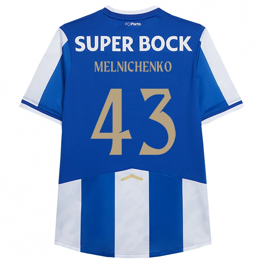 Danxen Kvinnor Trofim Melnichenko #43 Blå Vit Hemmatröja Matchtröjor 2025/26 Tröjor T-Tröja