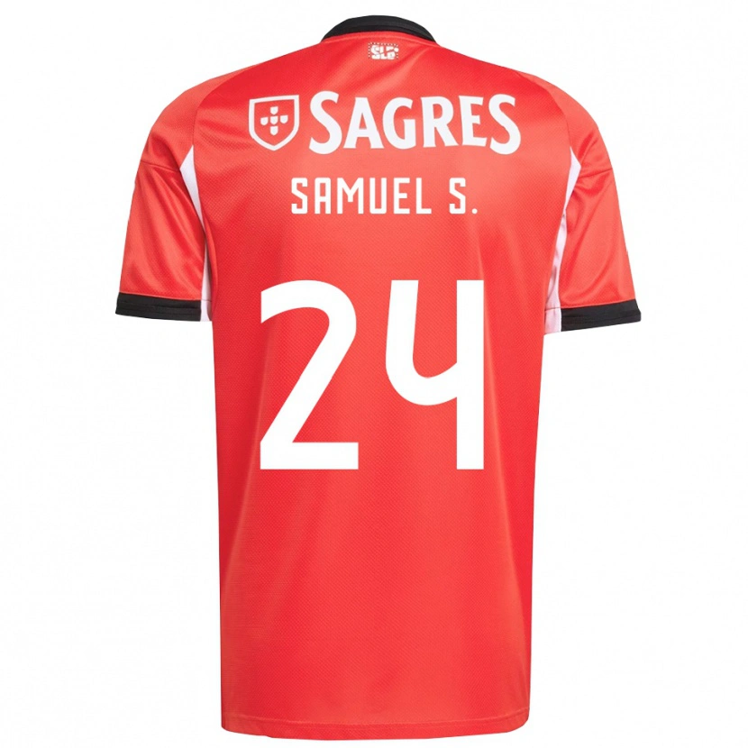 Danxen Kvinnor Samuel Soares #24 Röd Vit Hemmatröja Matchtröjor 2025/26 Tröjor T-Tröja