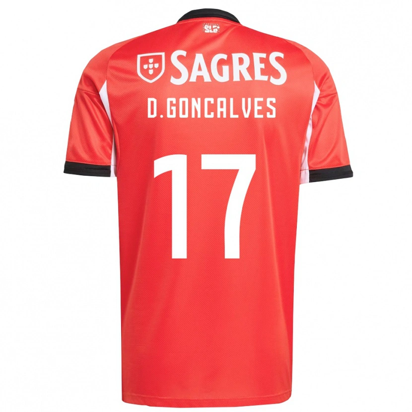 Danxen Kvinnor Diogo Goncalves #17 Röd Vit Hemmatröja Matchtröjor 2025/26 Tröjor T-Tröja