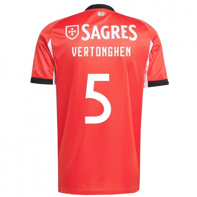 Danxen Kvinnor Jan Vertonghen #5 Röd Vit Hemmatröja Matchtröjor 2025/26 Tröjor T-Tröja