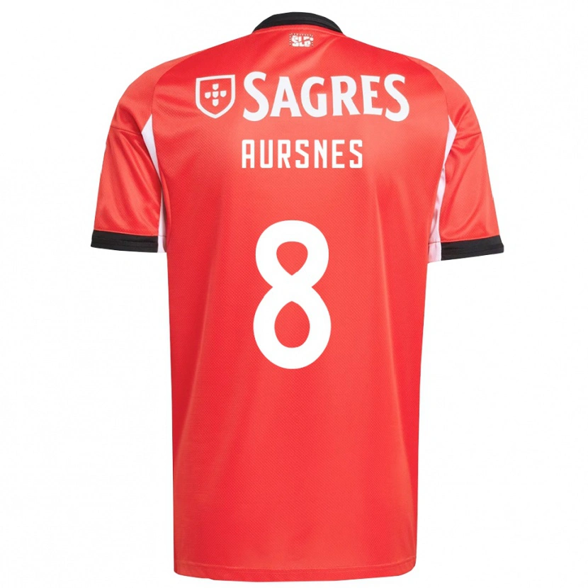 Danxen Kvinnor Fredrik Aursnes #8 Röd Vit Hemmatröja Matchtröjor 2025/26 Tröjor T-Tröja