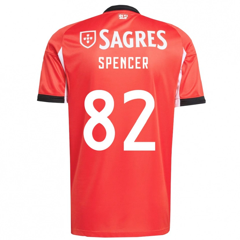Danxen Kvinnor Diogo Spencer #82 Röd Vit Hemmatröja Matchtröjor 2025/26 Tröjor T-Tröja